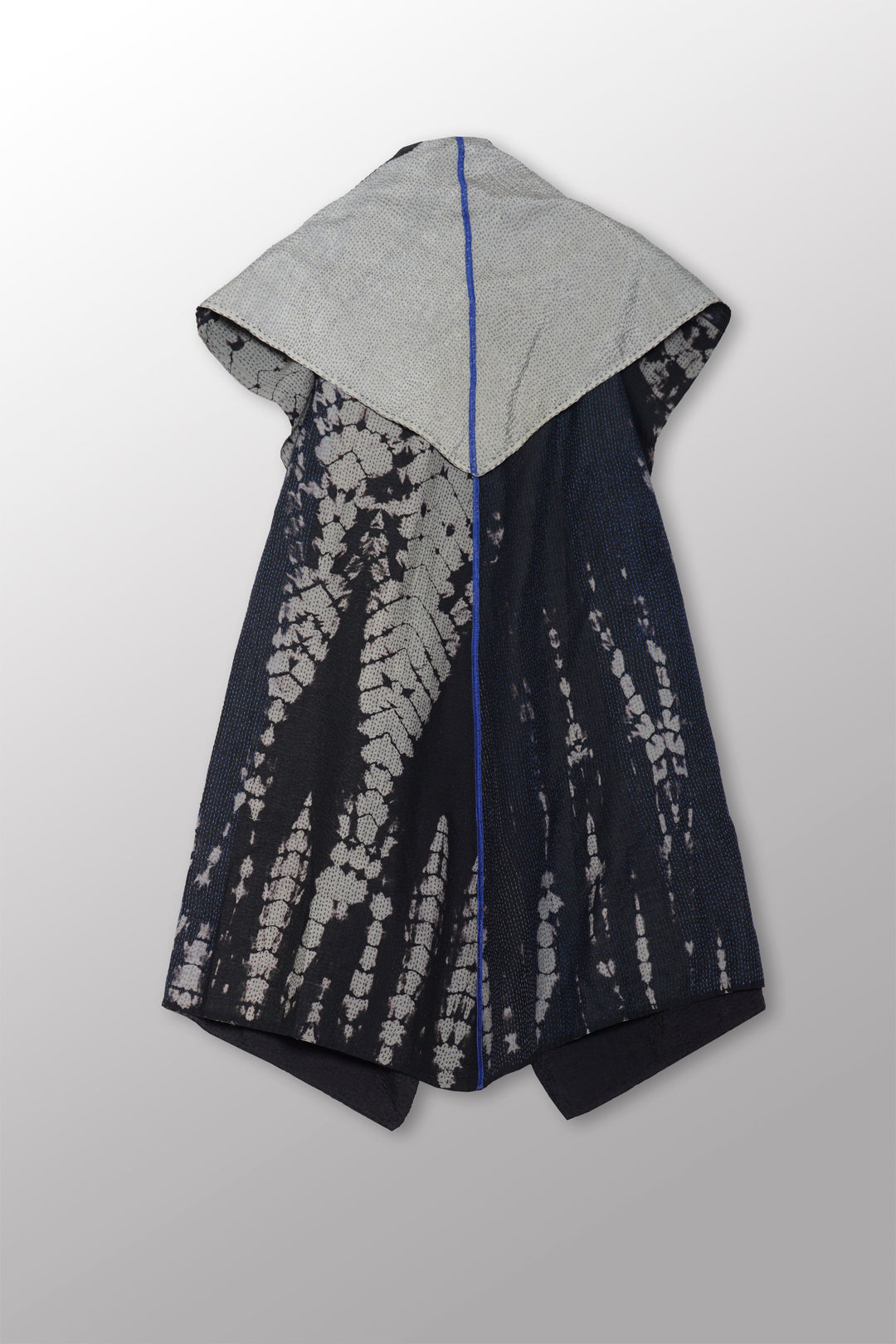 SERPENT PRINT KANTHA CIRCULAR VEST - sp2201-blk -