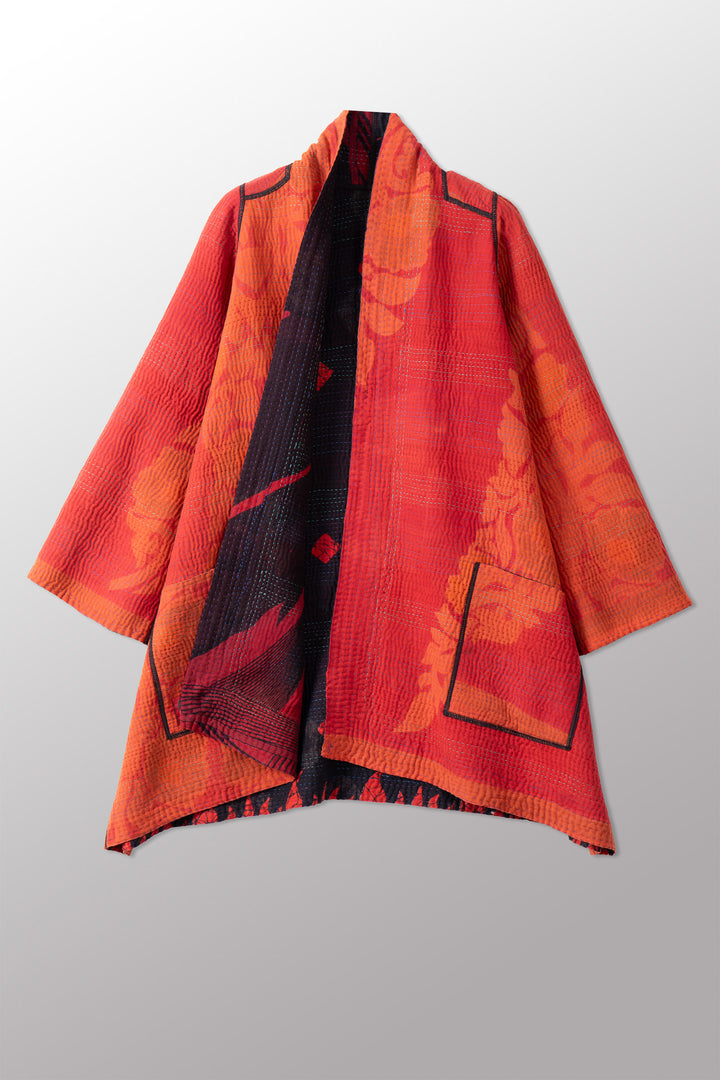 COTTON OVERDYE KANTHA A-LINE JKT - ov4003-corg035a -