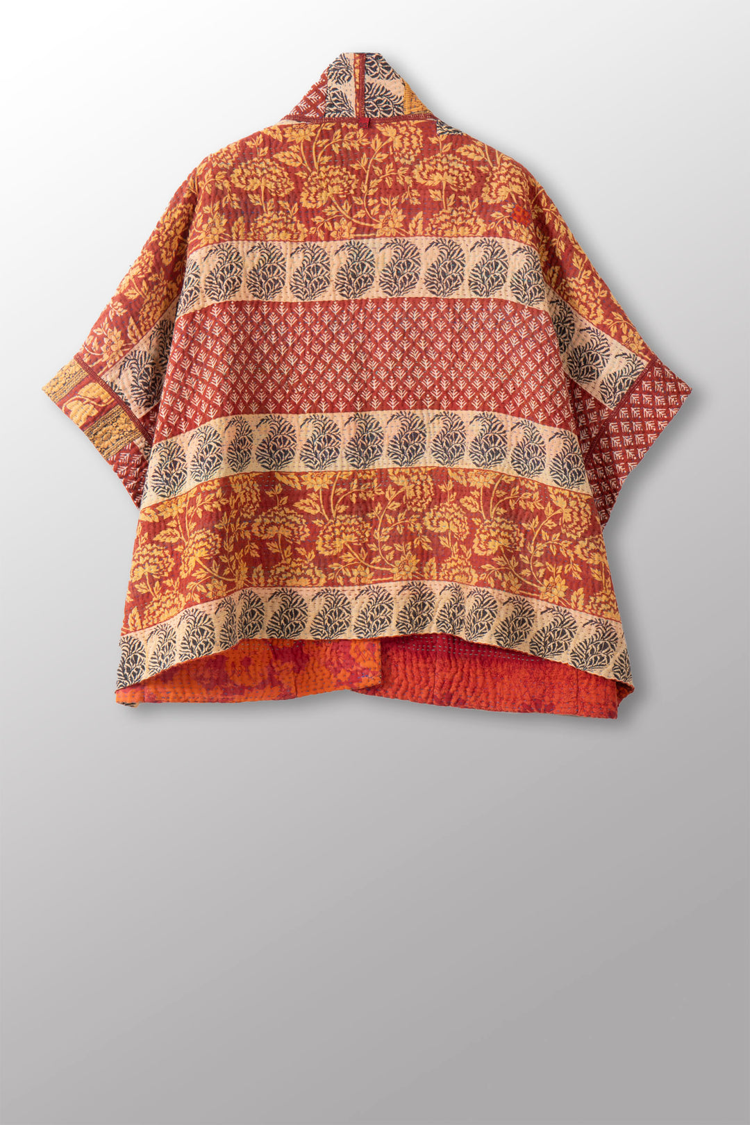 COTTON OVERDYE KANTHA MINI PONCHO - ov4060-corg005a -