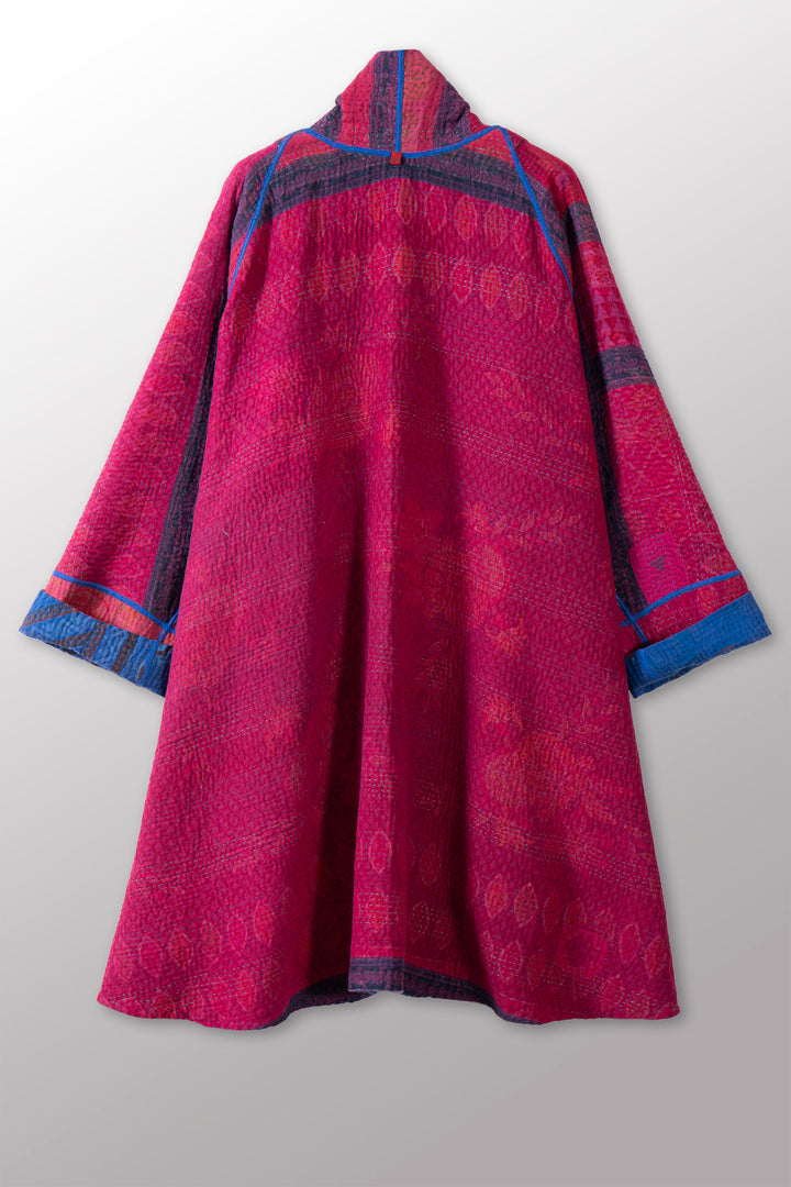 COTTON OVERDYE KANTHA KIMONO LONG JKT - ov4005-cblu008a -