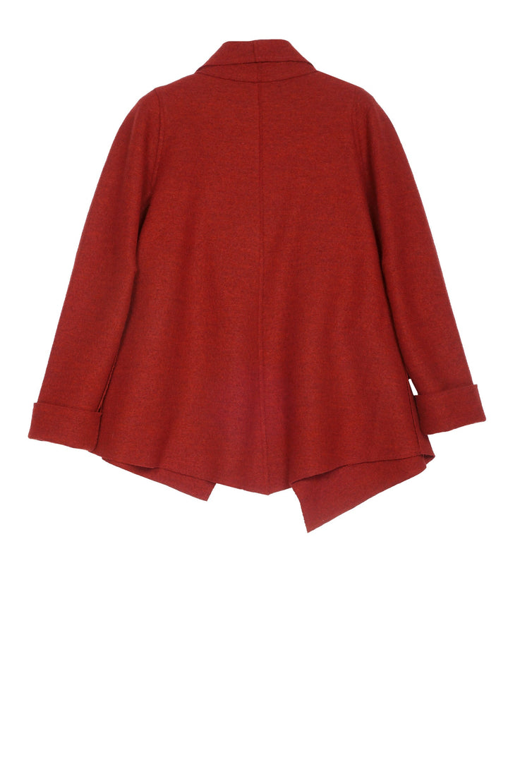 BOILED WOOL DRAPE COLLAR JKT - wb1037-red -