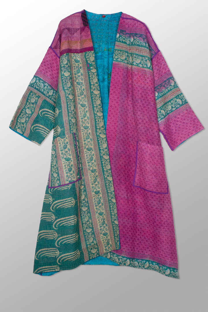 COTTON OVERDYE KANTHA LONG DUSTER - ov4328-ctel001a -
