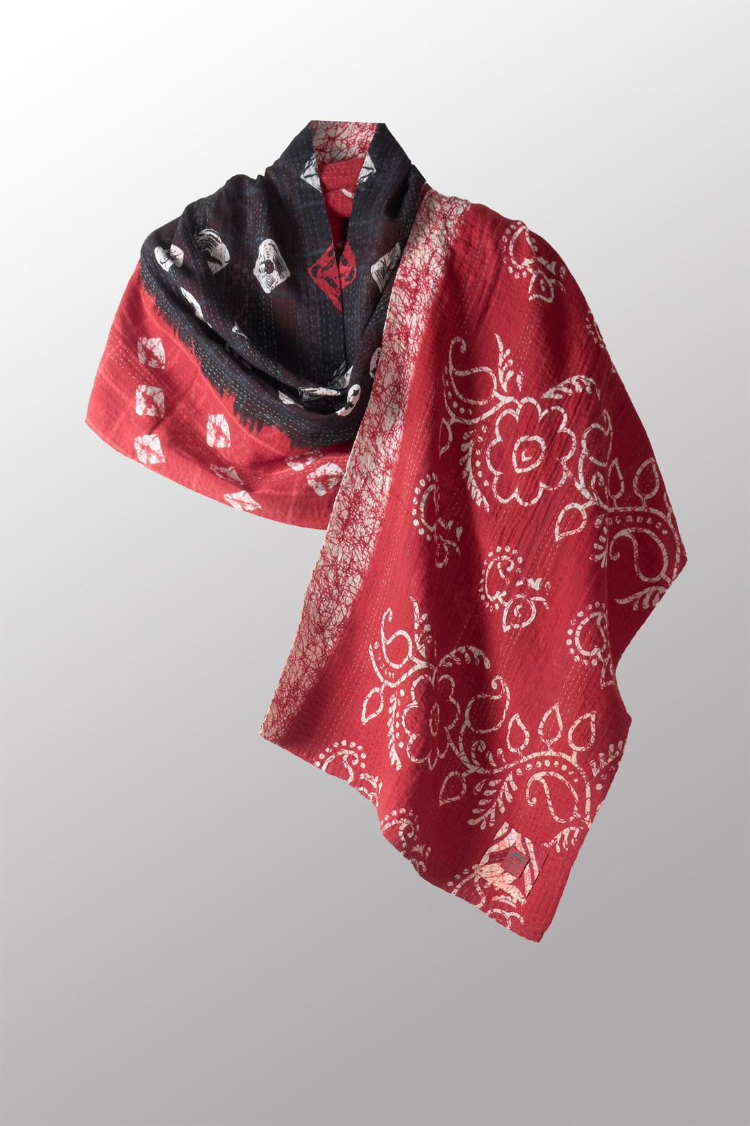 VINTAGE COTTON KANTHA SCARF STANDARD - cv2801-0006a -
