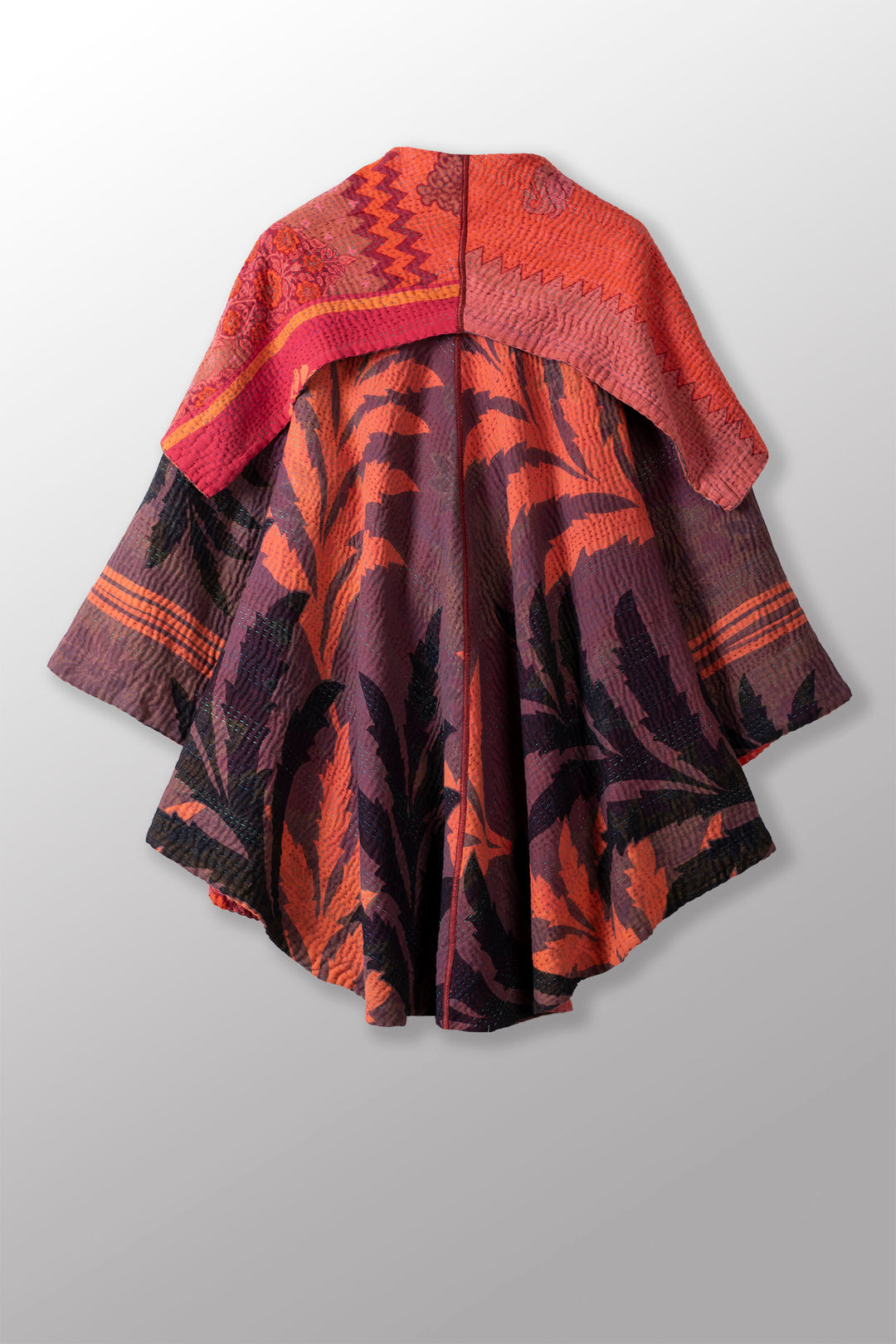 COTTON OVERDYE KANTHA CIRCULAR LONG JKT - ov4009-corg004a -