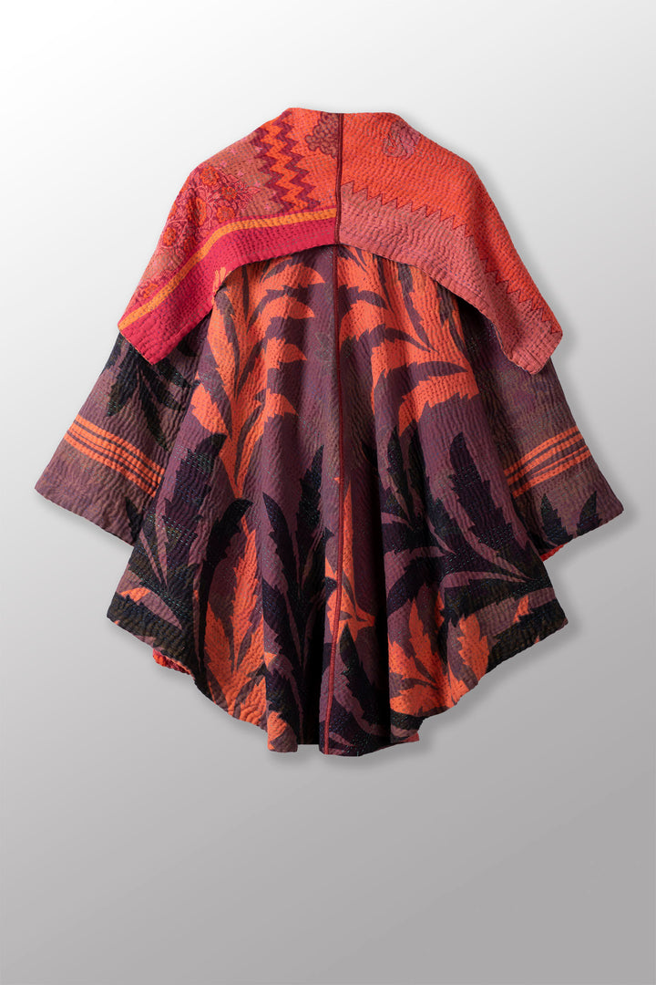 COTTON OVERDYE KANTHA CIRCULAR LONG JKT - ov4009-corg004a -