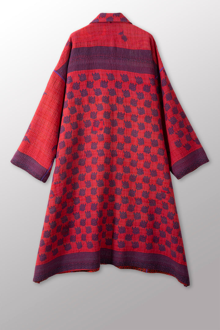 COTTON OVERDYE KANTHA NEW OVERSIZED COAT - ov4342-cred005a -