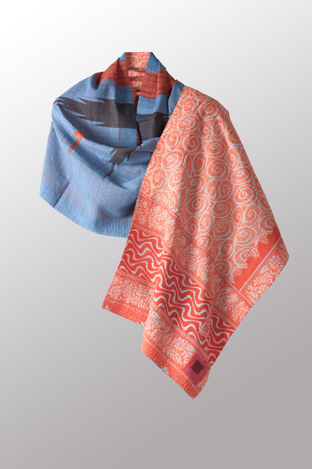 VINTAGE COTTON KANTHA SCARF STANDARD - cv2801-0009a -