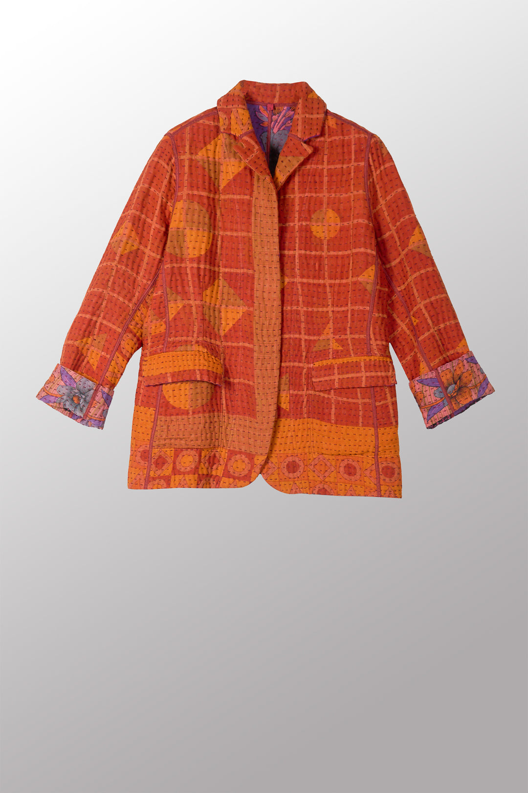 VINTAGE COTTON BBK KANTHA BASIC JACKET - bl-bb4052-0001s -