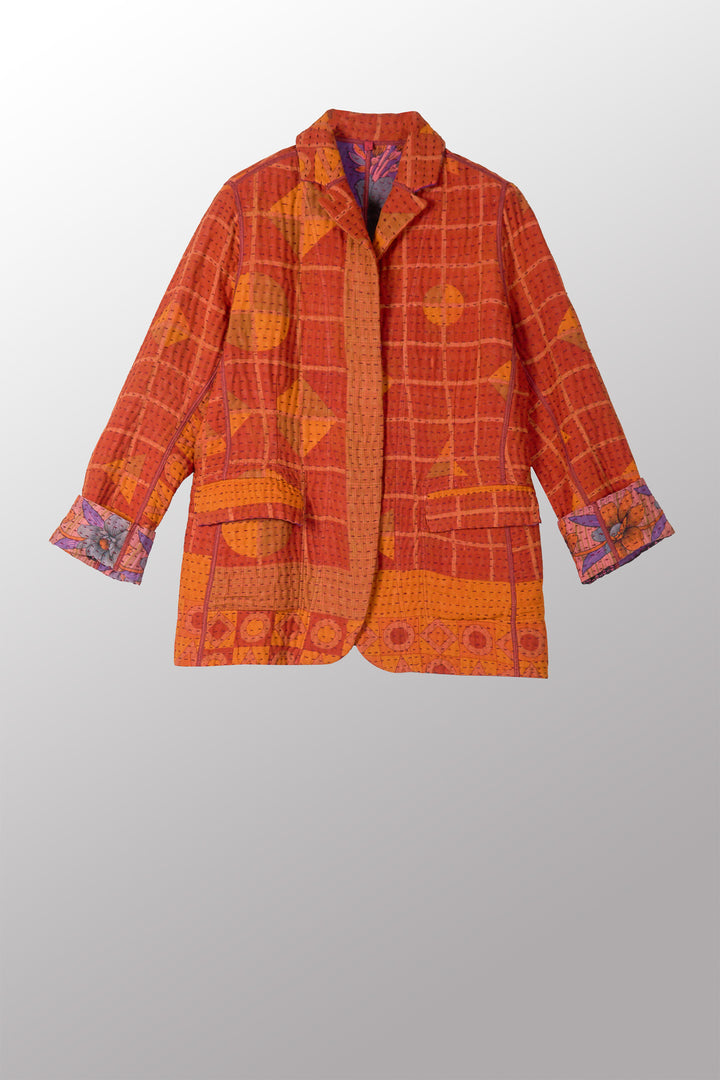 VINTAGE COTTON BBK KANTHA BASIC JACKET - bl-bb4052-0001s -