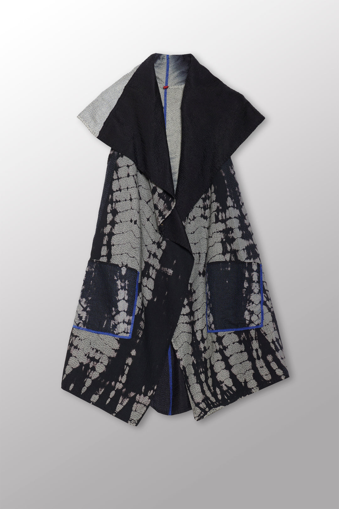 SERPENT PRINT KANTHA CIRCULAR VEST - sp2201-blk -