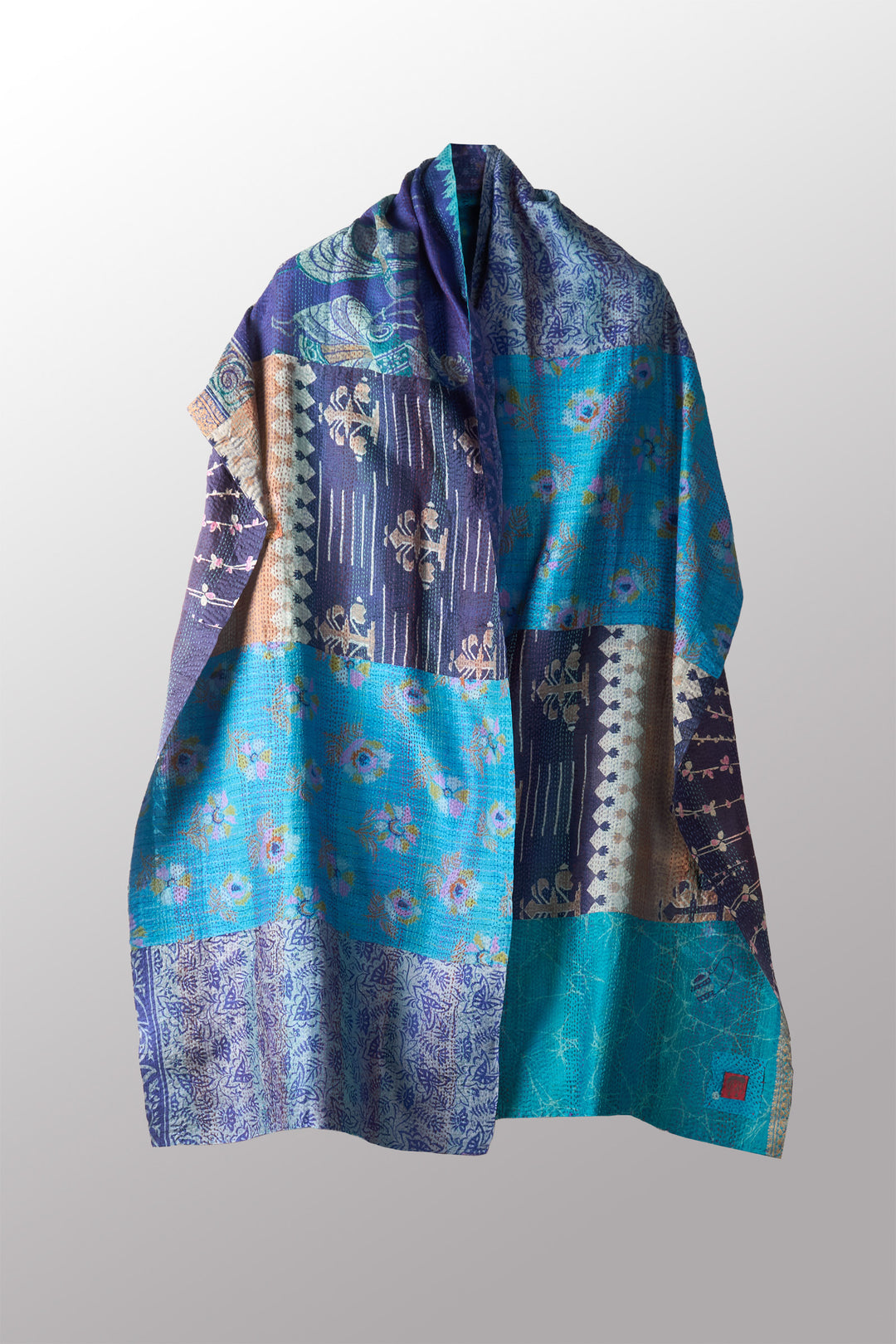 VINTAGE SILK KANTHA SCARF STANDARD - sv2801-0009a -