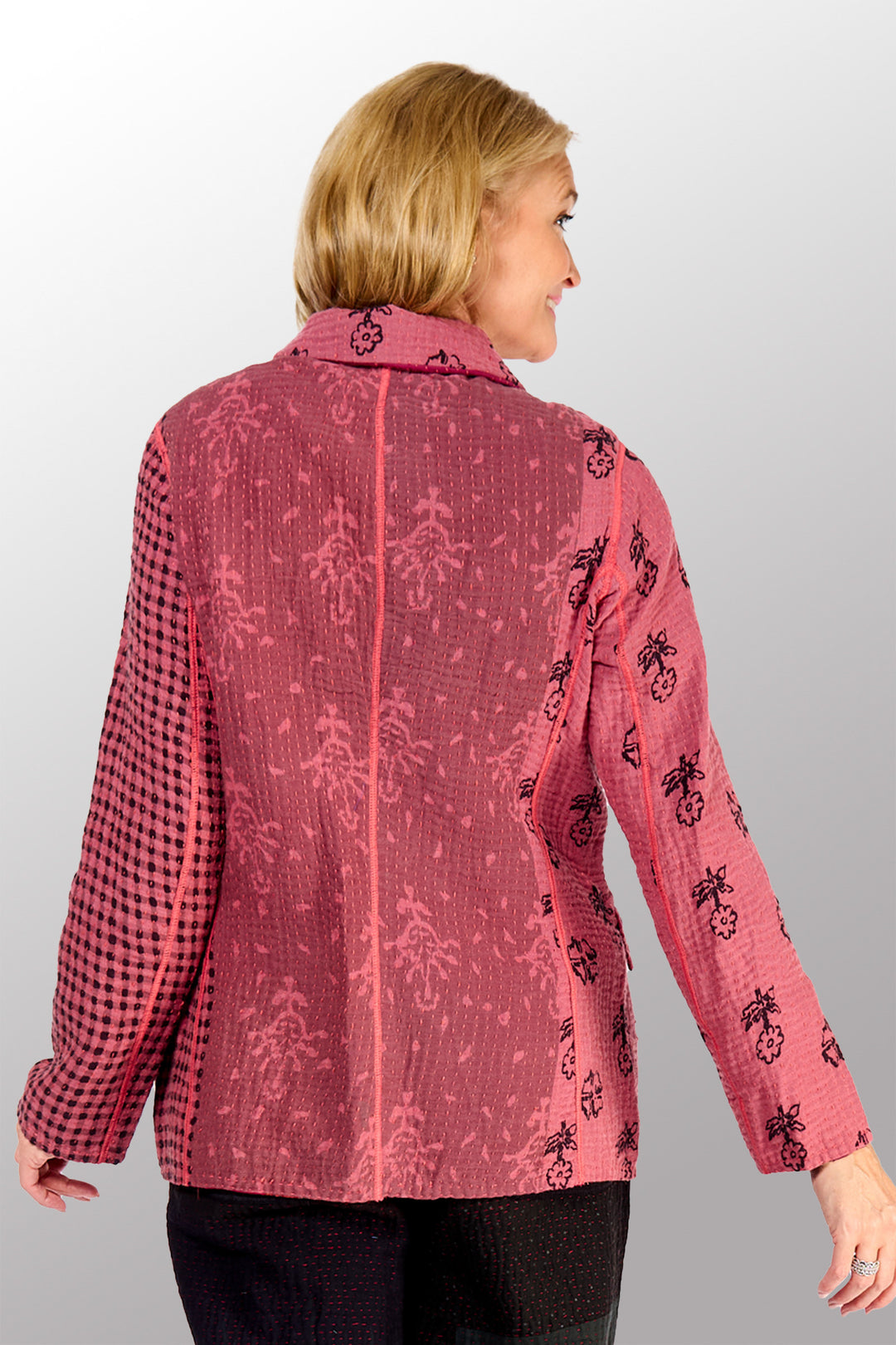 BBK PATCH KANTHA BASIC JACKET - bl-bbp4052-pik -