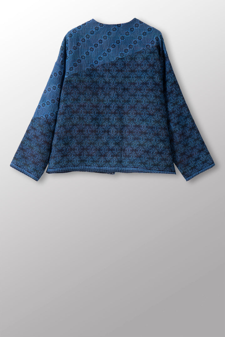 COTTON OVERDYE KANTHA CREW NECK SHORT JKT - ov4053-cblu010a -