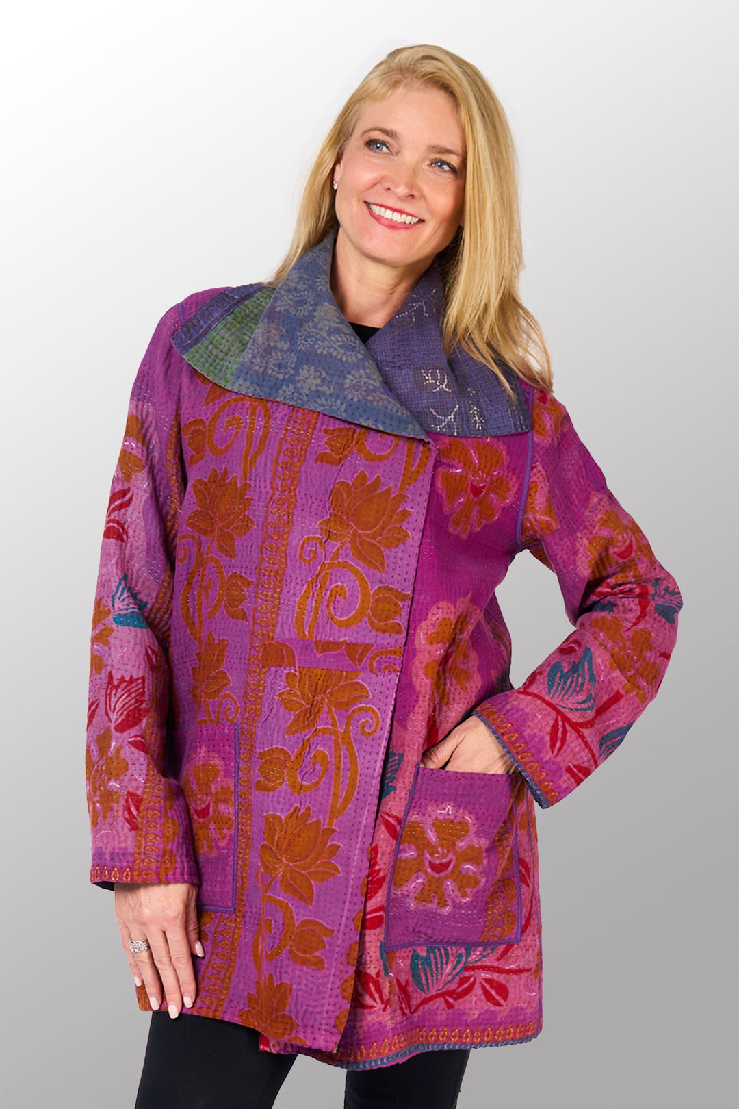 COTTON OVERDYE KANTHA POCKET JKT - ov4002-cprp012a -