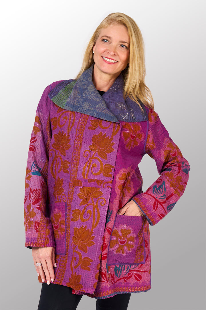 COTTON OVERDYE KANTHA POCKET JKT - ov4002-cprp012a -