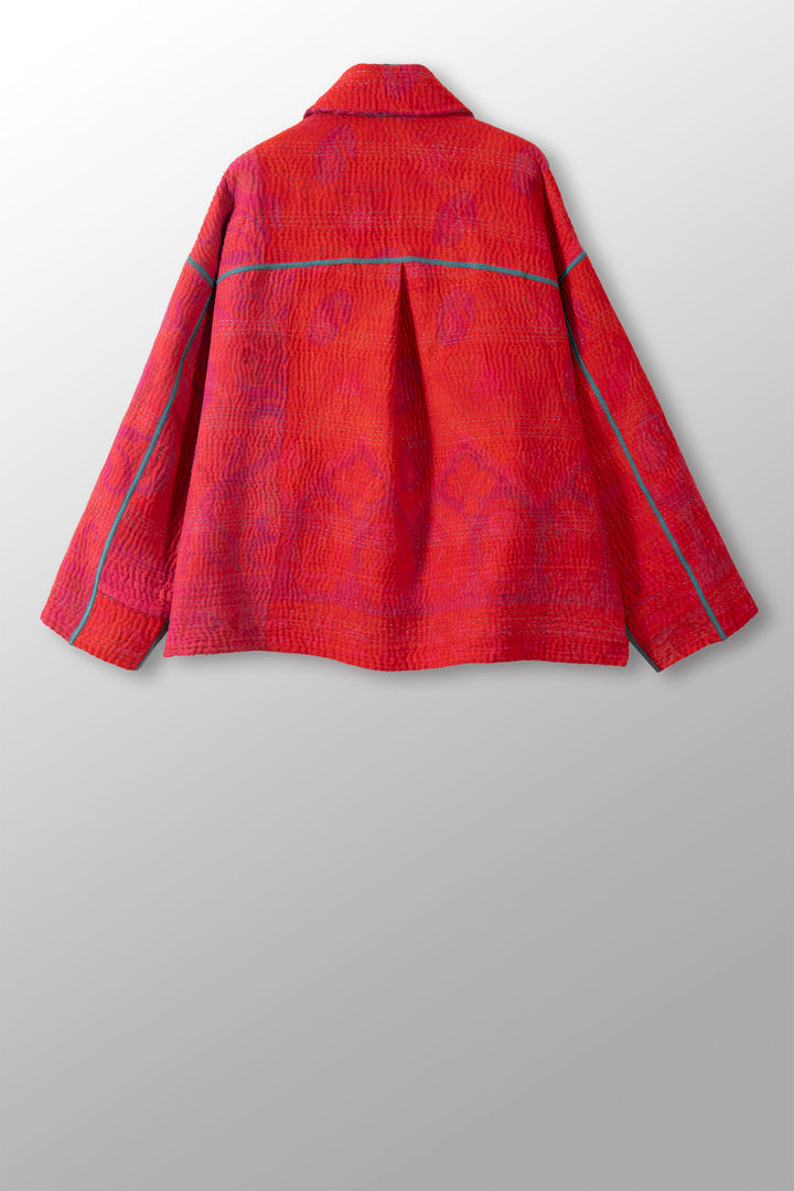 COTTON OVERDYE KANTHA CROPPED SHIRT JACKET - ov4075-cfus004a -