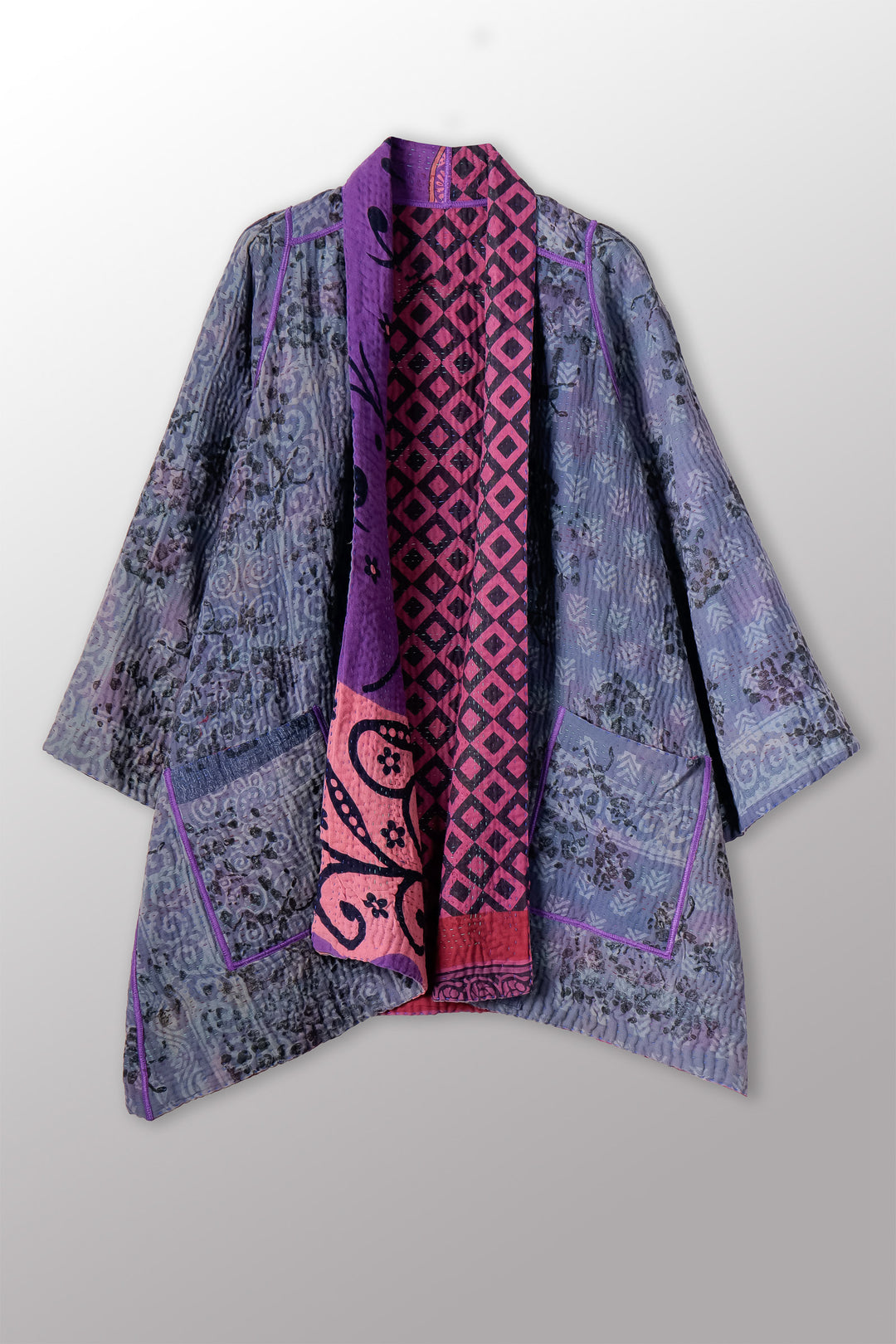 COTTON OVERDYE KANTHA A-LINE JKT - ov4003-cpik002a -