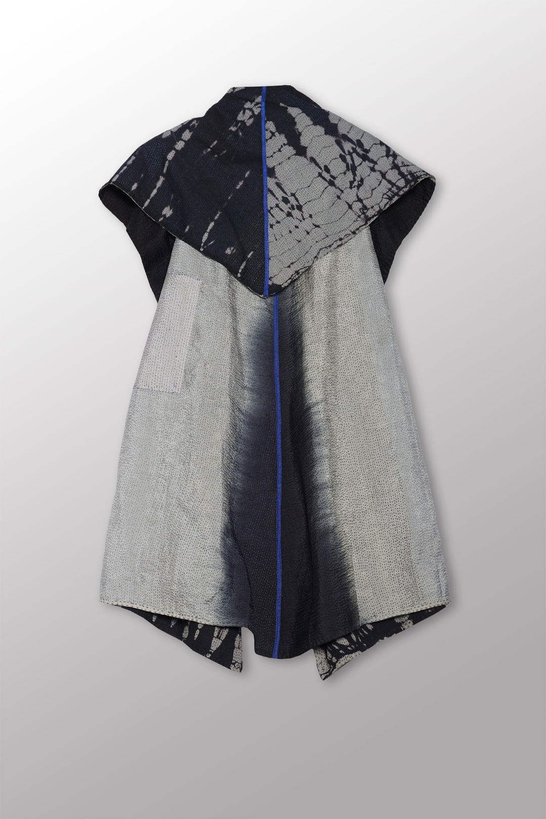 SERPENT PRINT KANTHA CIRCULAR VEST - sp2201-blk -