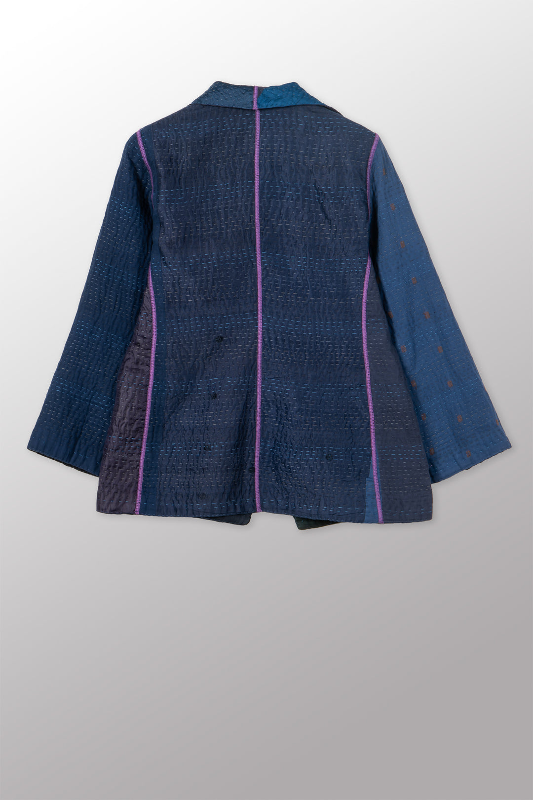 JAIPUR PATCH KANTHA SHORT JKT - jp4007-nvy -