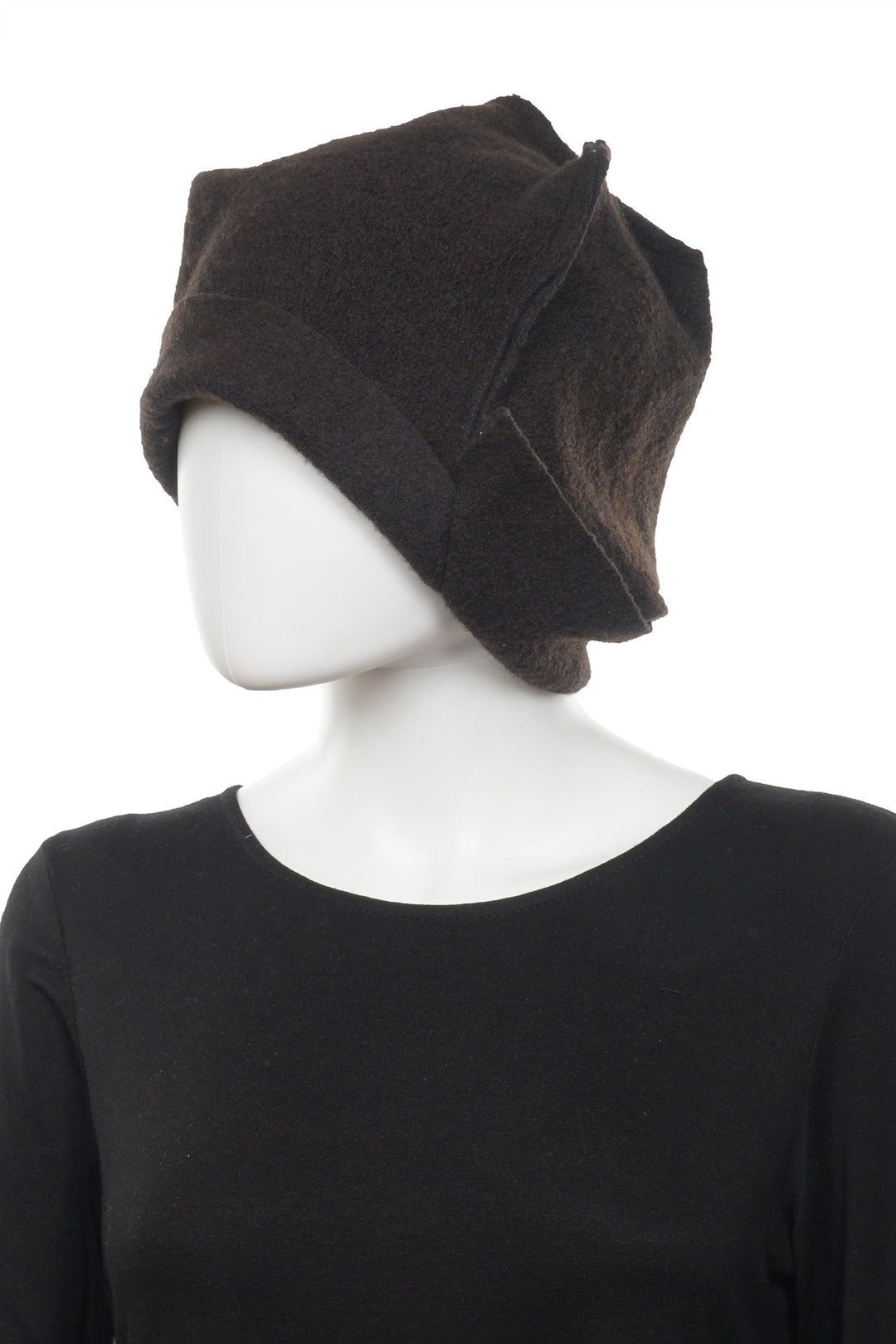 BOILED WOOL PERSIMMON HAT - wb1884-blk -