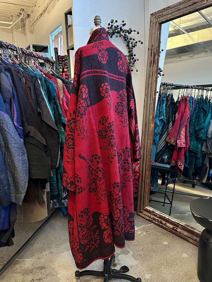 COTTON OVERDYE KANTHA NEW OVERSIZED COAT - ov4342-cred006a -