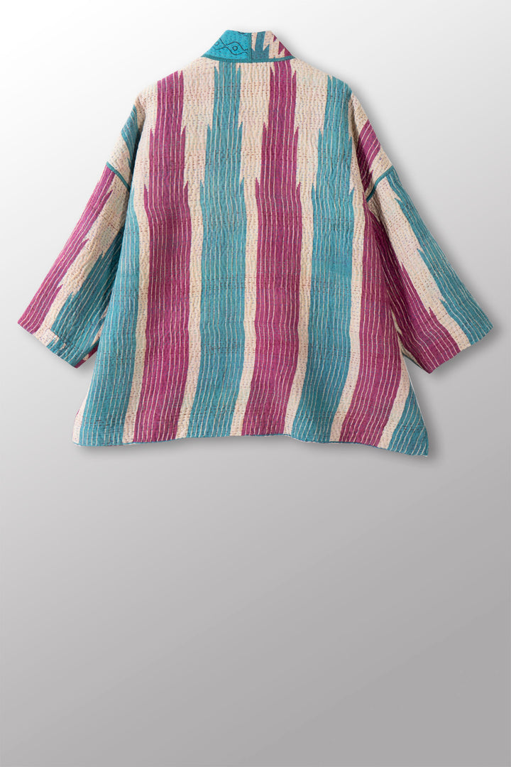 COTTON OVERDYE KANTHA MINI KIMONO JKT - ov4055-cfus003a -