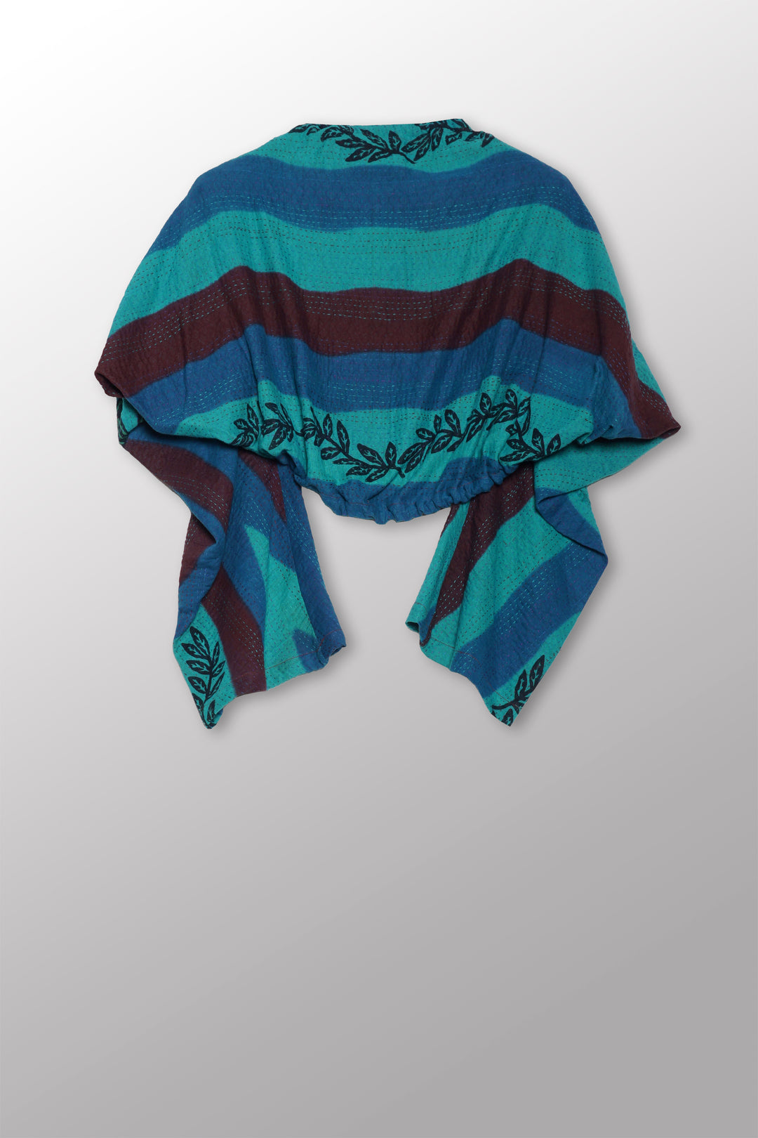 COTTON OVERDYE KANTHA PUFF SHRUG - ov2076-ctuq001a -