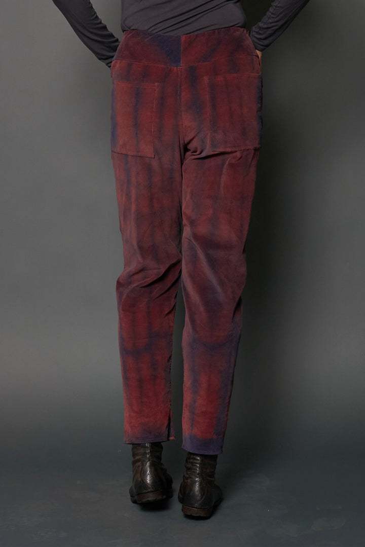 CORDUROY SHIBORI TIE DYE NEW SLANT POCKET PANTS - co1674-nvy -