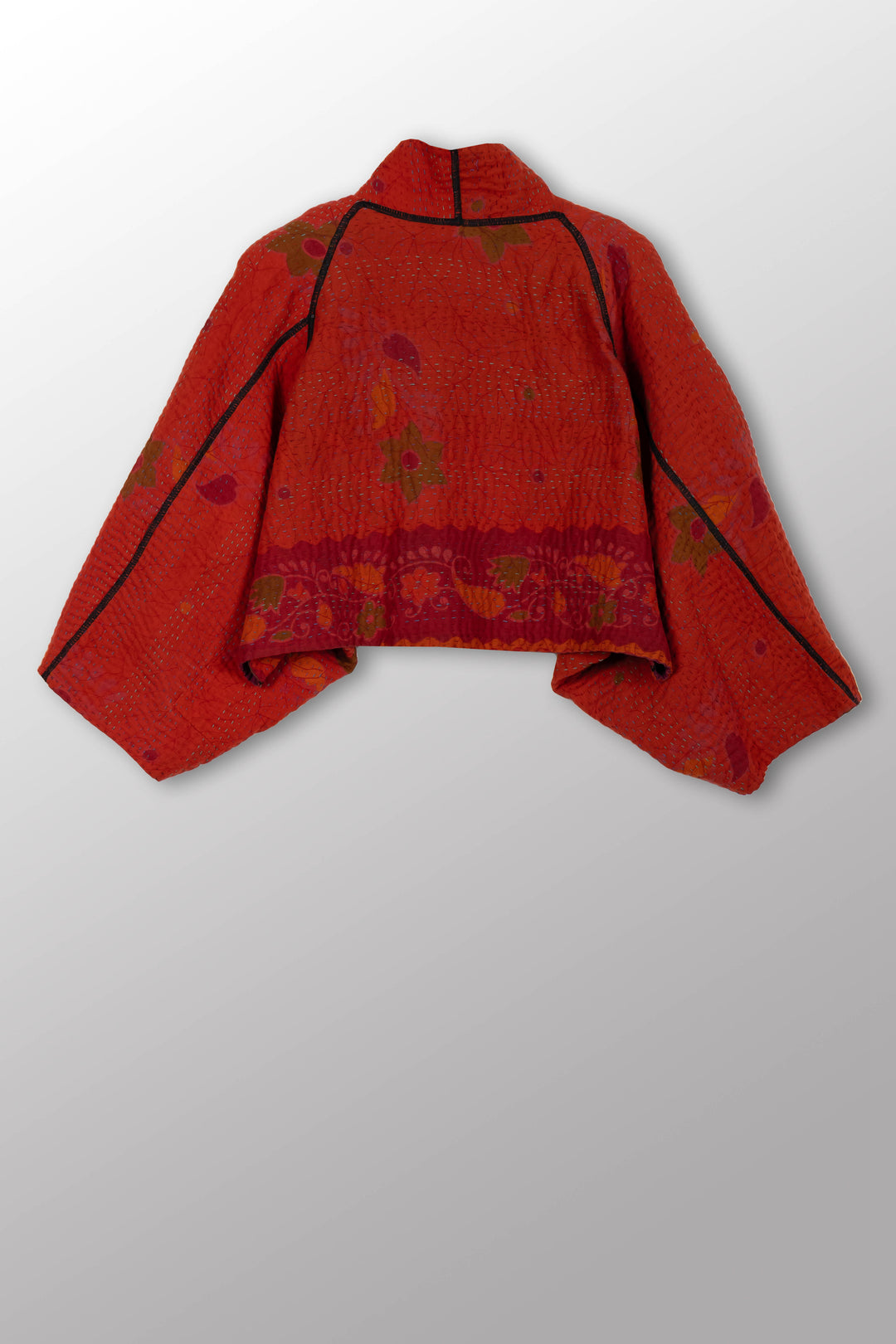 COTTON OVERDYE KANTHA PUFF SLV. SHRUG - ov4062-corg002a -