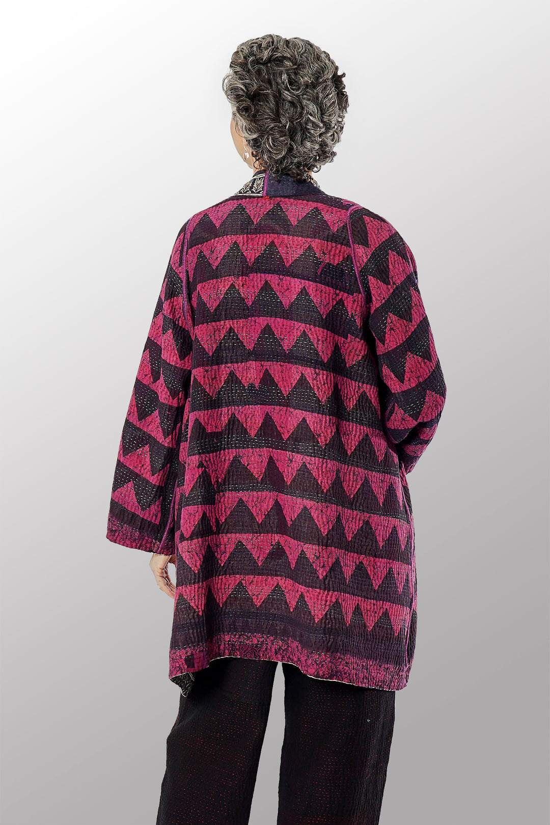 COTTON OVERDYE KANTHA A-LINE JKT - ov4003-cfus027a -