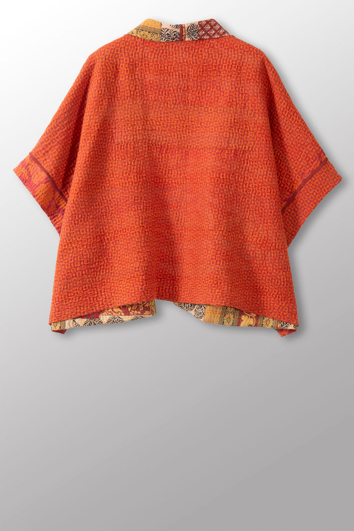 COTTON OVERDYE KANTHA MINI PONCHO - ov4060-corg005a -