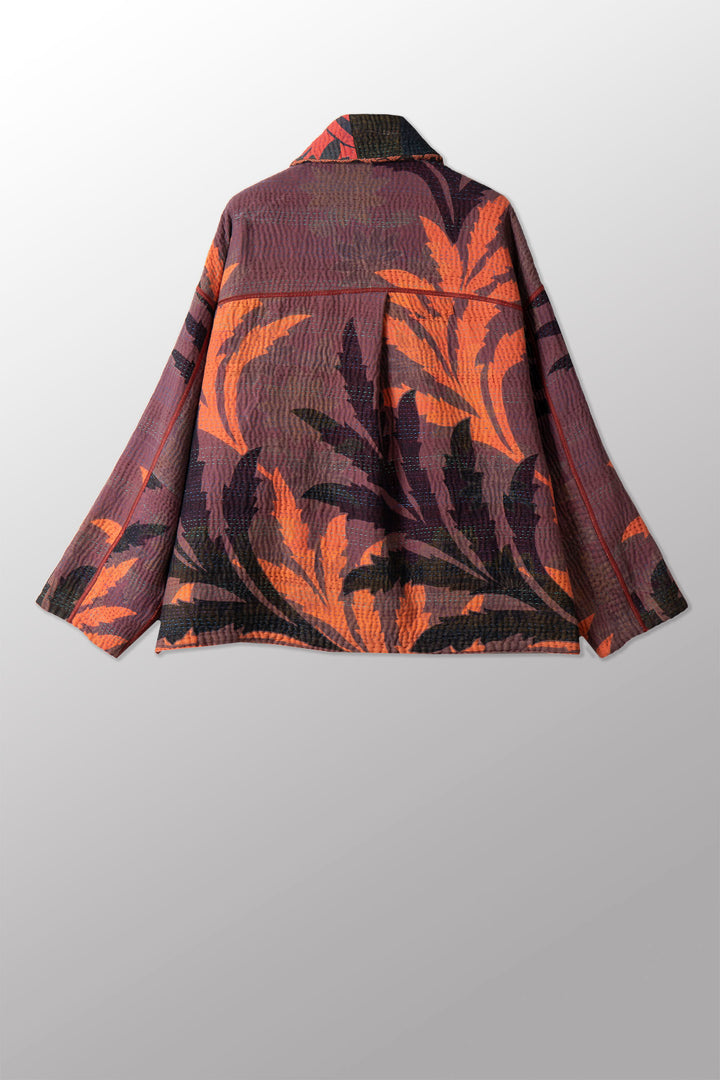 COTTON OVERDYE KANTHA CROPPED SHIRT JACKET - ov4075-corg001a -