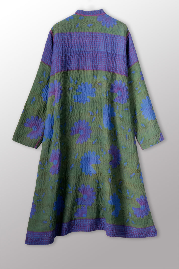 COTTON OVERDYE KANTHA KAFTAN COAT - ov4343-corg001m -