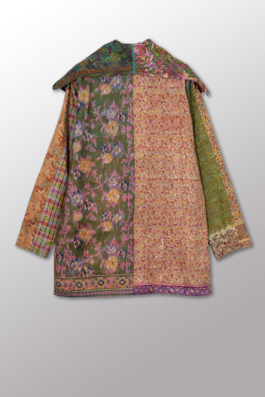 VINTAGE SILK KANTHA POCKET JKT - sv2002-0071a -