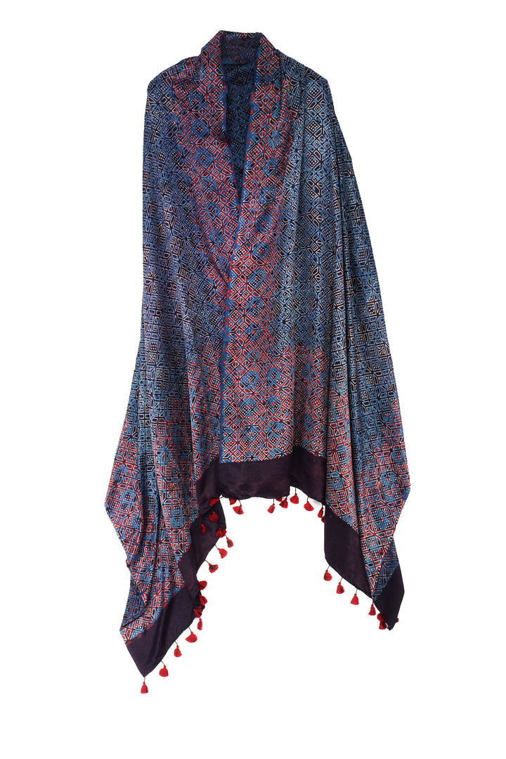 GAZI SILK PRINT SHAWL X-LARGE - gg1804-mlt -