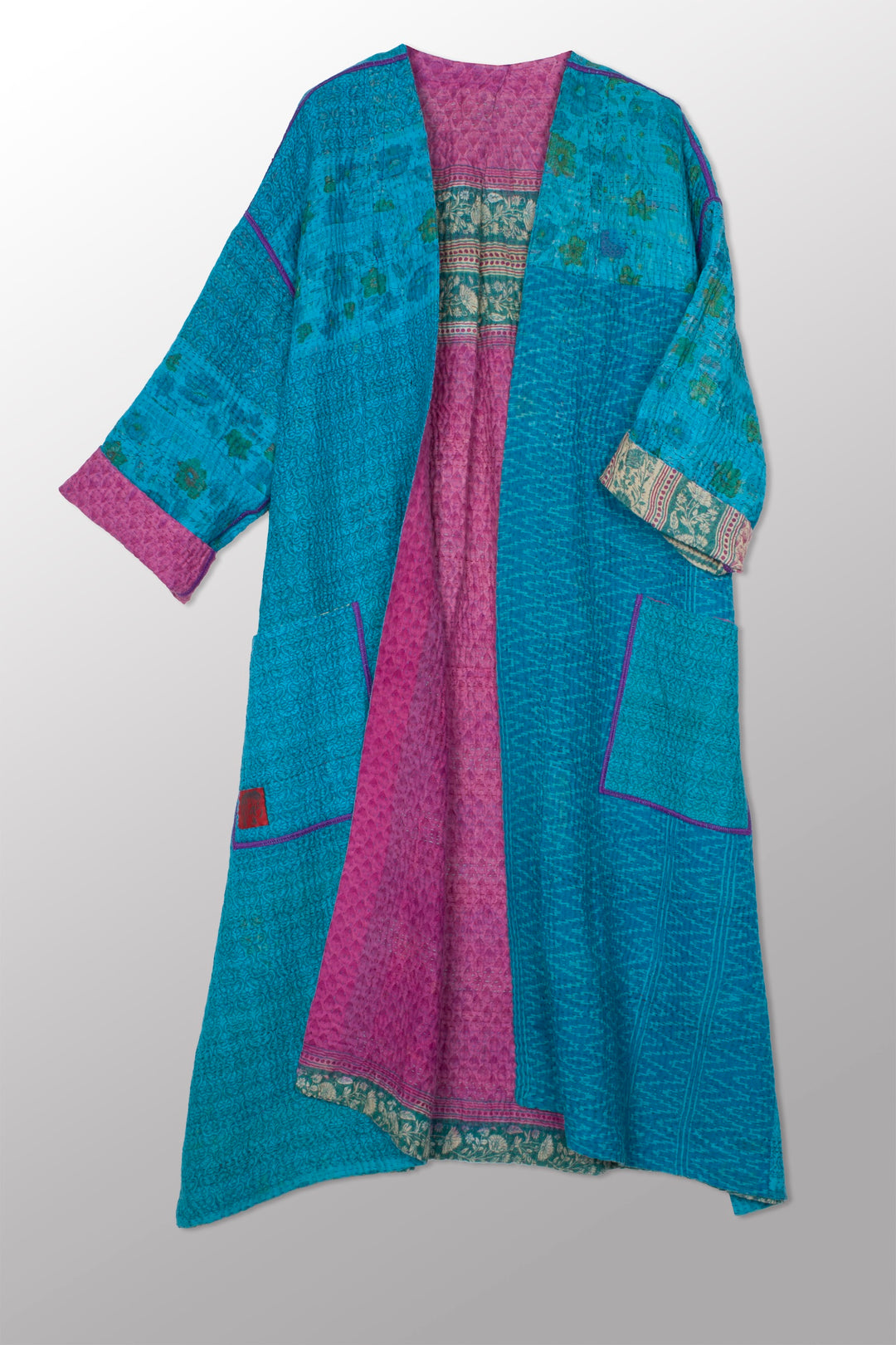 COTTON OVERDYE KANTHA LONG DUSTER - ov4328-ctel001a -