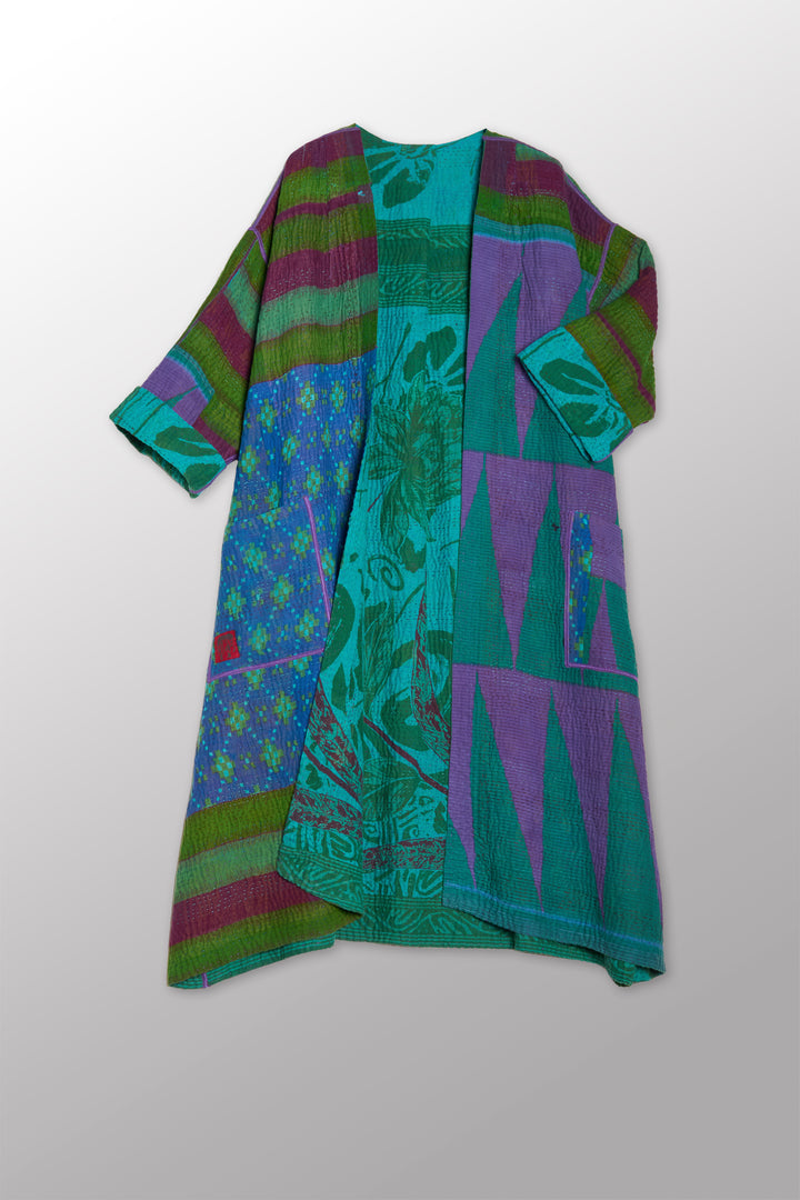 COTTON OVERDYE KANTHA LONG DUSTER - ov4328-ctel004a -