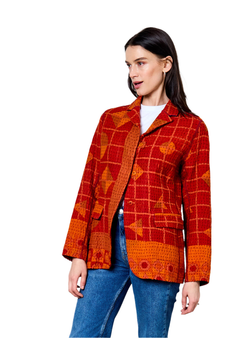 VINTAGE COTTON BBK KANTHA BASIC JACKET - bl-bb4052-0001s -