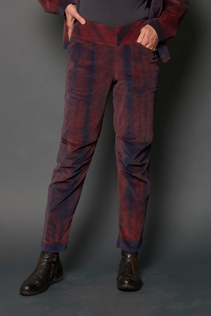 CORDUROY SHIBORI TIE DYE NEW SLANT POCKET PANTS - co1674-nvy -