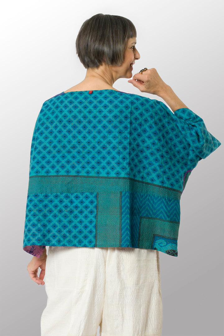 COTTON OVERDYE KANTHA 3/4 SLV. CROP TOP MIO - ov2538-ctel001a -