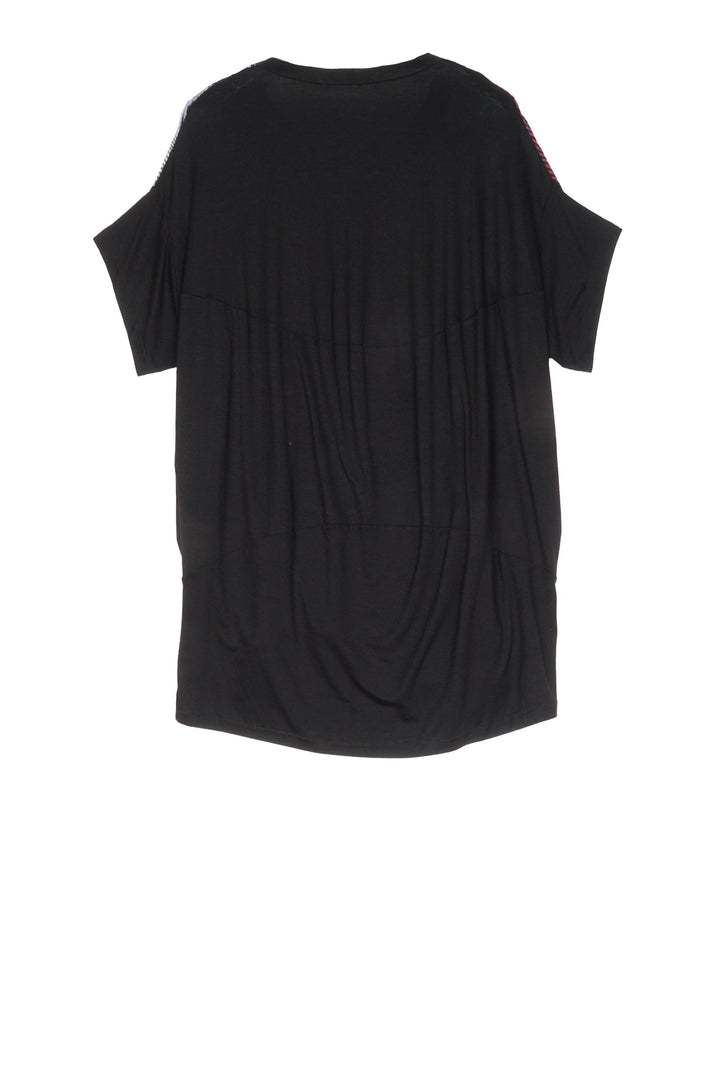 ART BBK KANTHA V-NECK POCKET TUNIC - ab2519-blk -