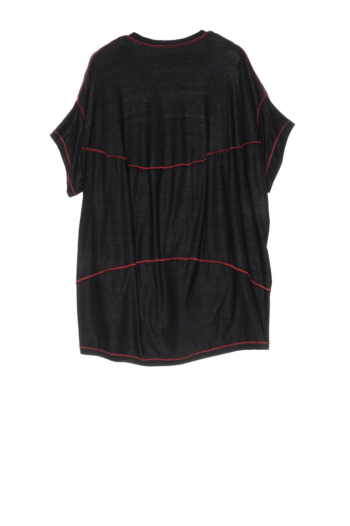 ART BBK KANTHA V-NECK POCKET TUNIC - ab2519-blk -