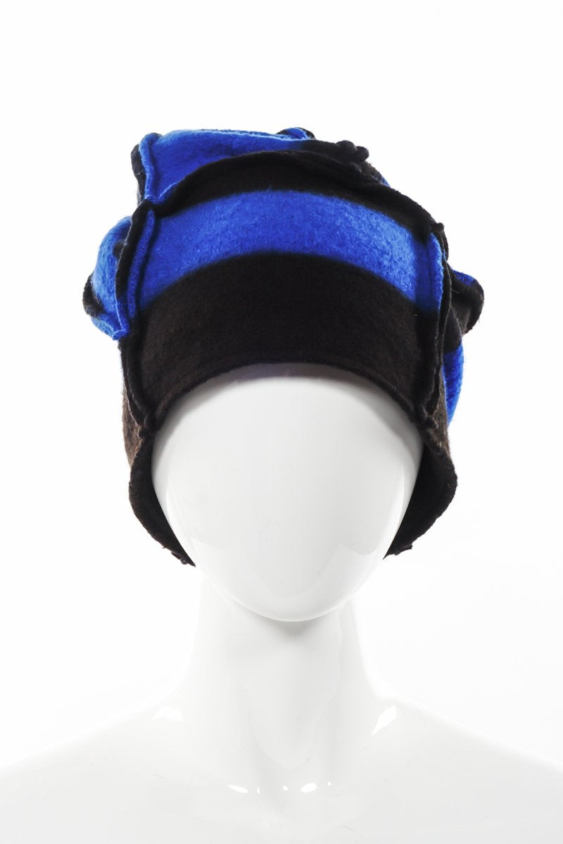 BOILED WOOL PATCHWORK HAT - wb1880-blu -