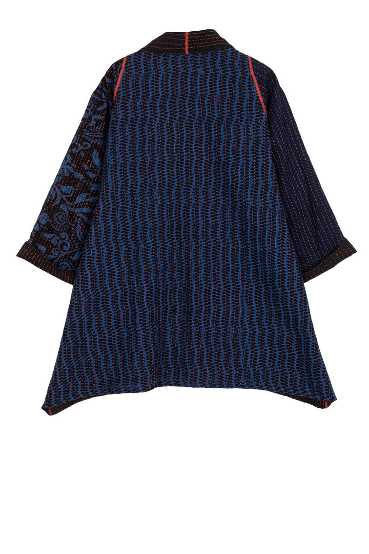 BLUE PRAIRIE BBK KANTHA A-LINE JACKET - bk2003-blu -