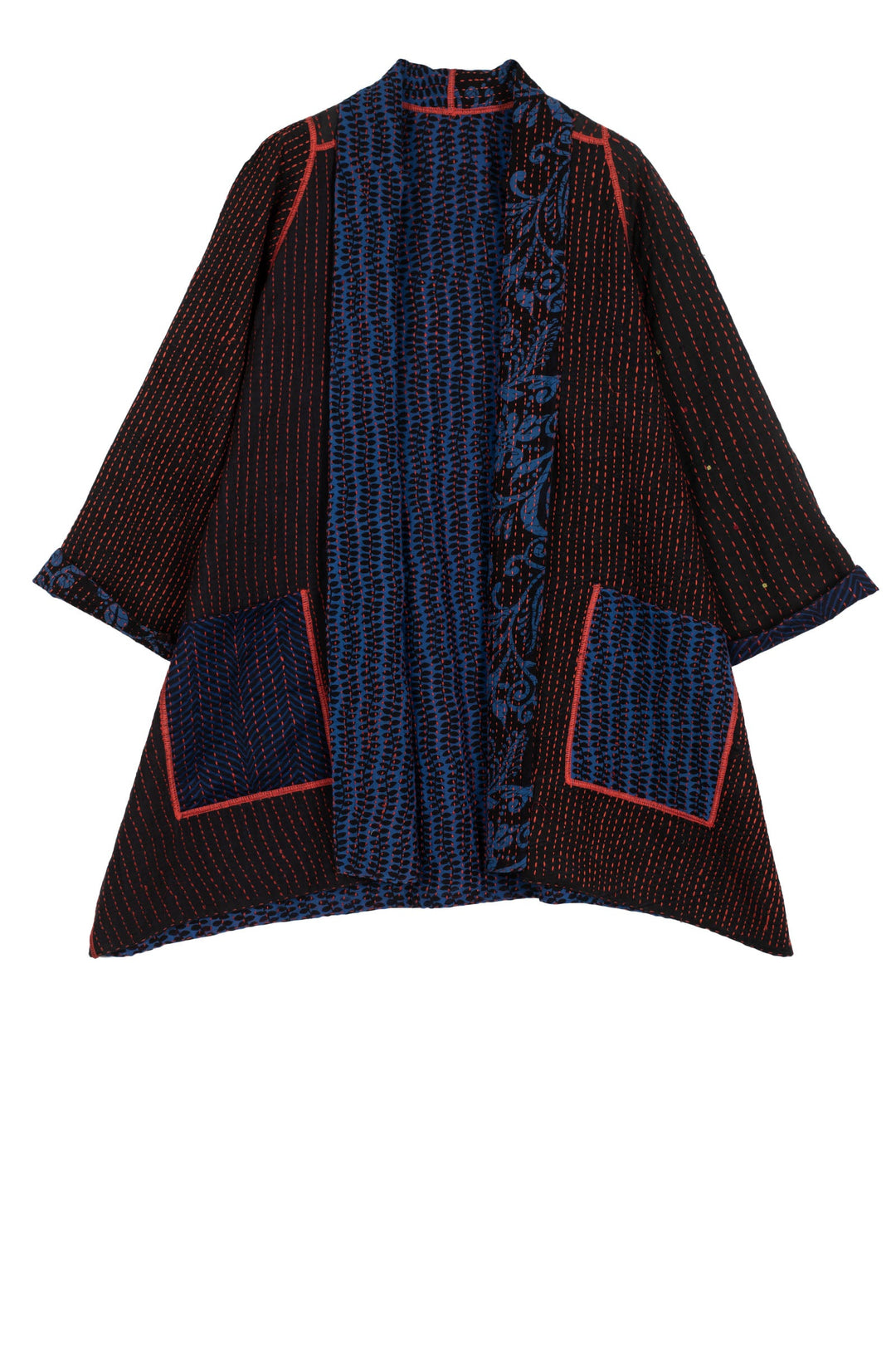 BLUE PRAIRIE BBK KANTHA A-LINE JACKET - bk2003-blu -