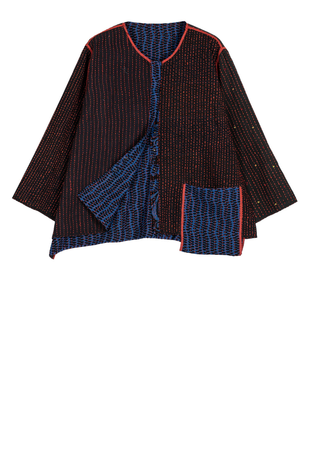 BLUE PRAIRIE BBK KANTHA A-LINE SHORT JACKET - bk2019-blu -