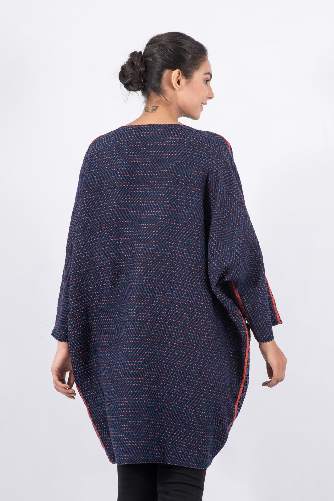 BLUE PRAIRIE BBK KANTHA DOLMAN SLV. DRESS - bk2410-blu -