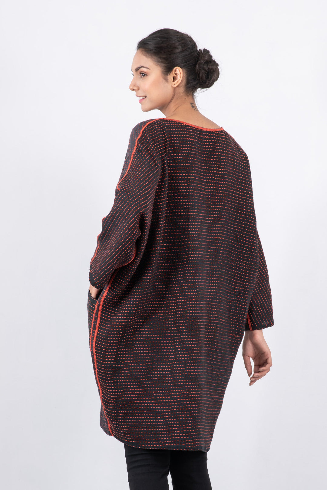 BLUE PRAIRIE BBK KANTHA DOLMAN SLV. DRESS - bk2410-blu -