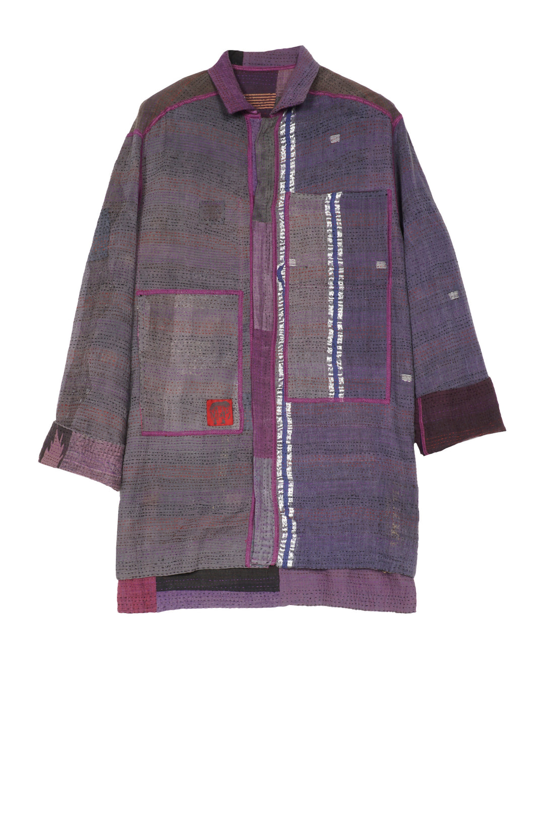BROCADE PATCHED KANTHA SHIRT JKT - bp2023-ind -
