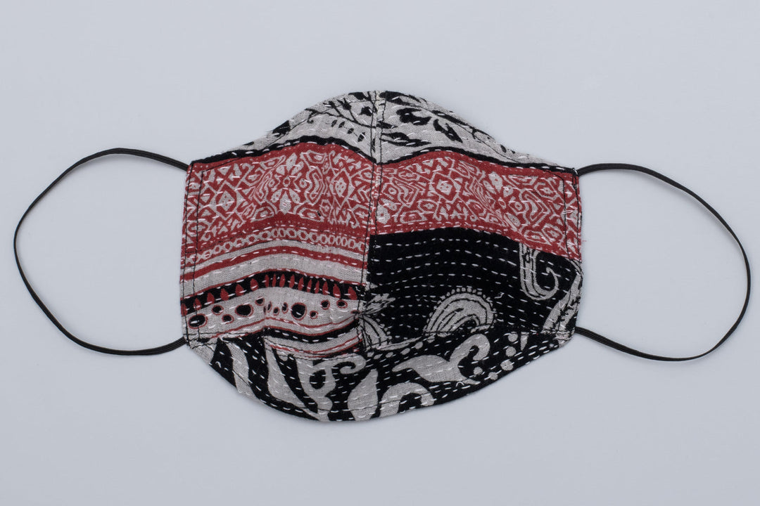 COTTON PAISLEY KANTHA MINI KIMONO JKT - cp2055-blk -